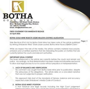 Botha Rejects “US$40M Looting” Claim as Unfounded