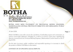 BOTHA GOLD MINE CLARIFIES POSITION AMID MISLEADING REPORTS ON MINING DIRECTIVE