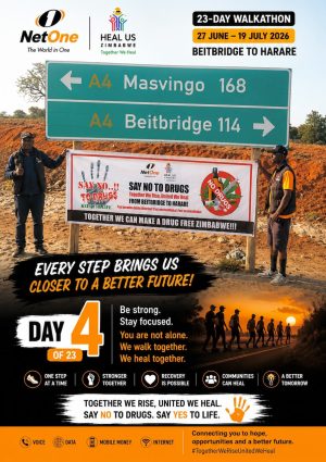 NetOne, Heal Us Zimbabwe joint forces in the fight against drugs through the launch of Beitbridge-Harare 23day walkathon